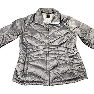 North Face Thermoball Eco Jacket Large Silver Gray Packable Puffer Lightweight
